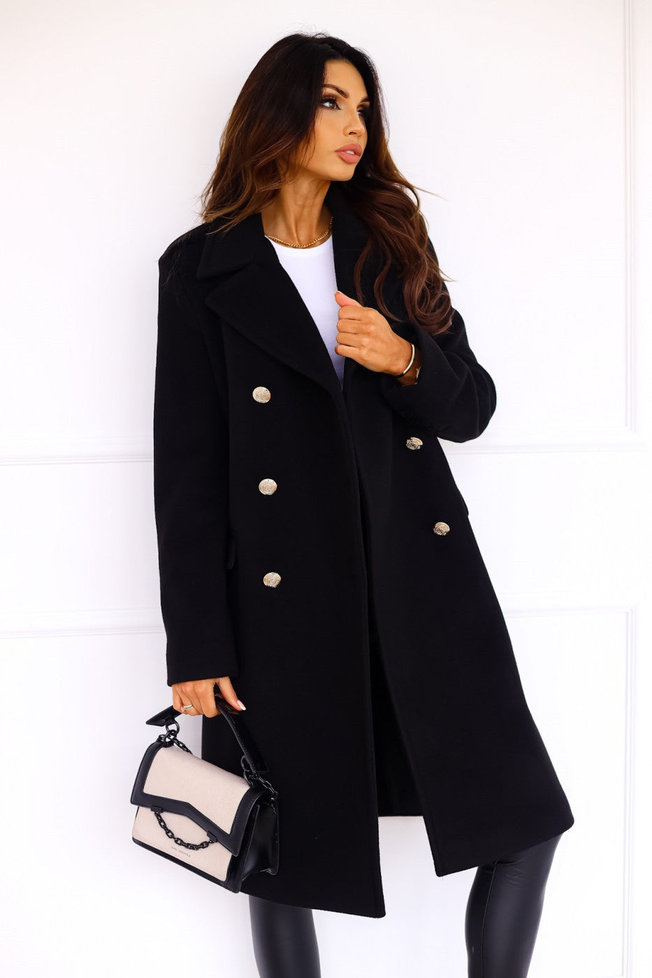 Women’s Trench Coat | Double-Breasted with Texture & Long Cut