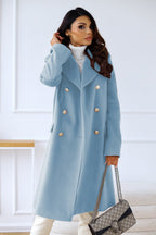 Women’s Trench Coat | Double-Breasted with Texture & Long Cut