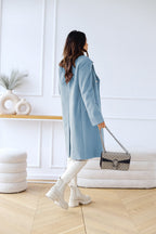 Women’s Trench Coat | Double-Breasted with Texture & Long Cut