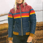 Women’s Winter Puffer Jacket | With Retro Stripes