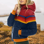Women’s Winter Puffer Jacket | With Retro Stripes