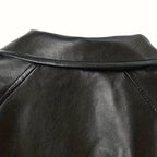 Women's Chic Wide Collar Short Biker Jacket