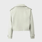 Women's Chic Wide Collar Short Biker Jacket