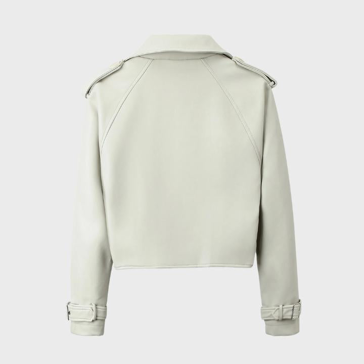 Women's Chic Wide Collar Short Biker Jacket