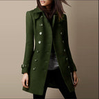 Women Winter Trench Coat | Double-Breasted & Mid-Length