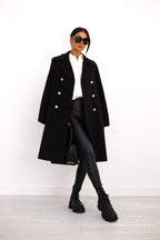 Women’s Trench Coat | Double-Breasted with Texture & Long Cut