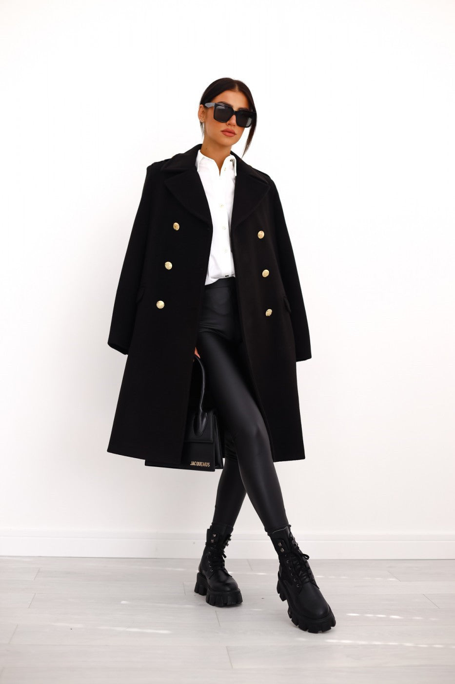 Women’s Trench Coat | Double-Breasted with Texture & Long Cut
