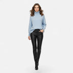 Valmonti | Women’s Wool-Blend Turtleneck Sweater – Oversized Thick Knit