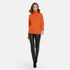 Valmonti | Women’s Wool-Blend Turtleneck Sweater – Oversized Thick Knit