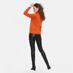 Valmonti | Women’s Wool-Blend Turtleneck Sweater – Oversized Thick Knit