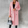 Women Winter Trench Coat | Double-Breasted With Notched Collar