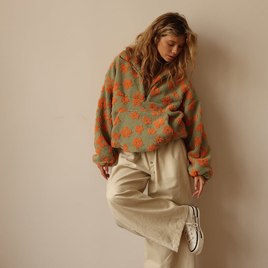 Women's Knit Sweater with Relaxed Fit and Soft Texture