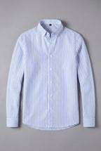 Men’s Vertical Stripe Overshirt – Lightweight Layer & Smart Casual Fit