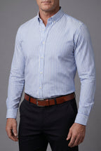 Men’s Vertical Stripe Overshirt – Lightweight Layer & Smart Casual Fit