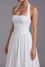 Women’s Elegant A Line Halter Midi Wedding Guest Dress