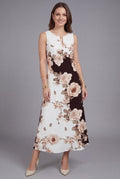 Women’s Ascot Black and White Floral Comfortable Sleeveless Maxi Dress