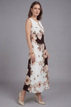 Women’s Ascot Black and White Floral Comfortable Sleeveless Maxi Dress