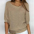 Women’s Textured Knit Batwing Sleeve Relaxed Fit Top